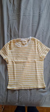 SEZANE Streifen T-Shirt, Gr. S, gelb-weiss gestreift