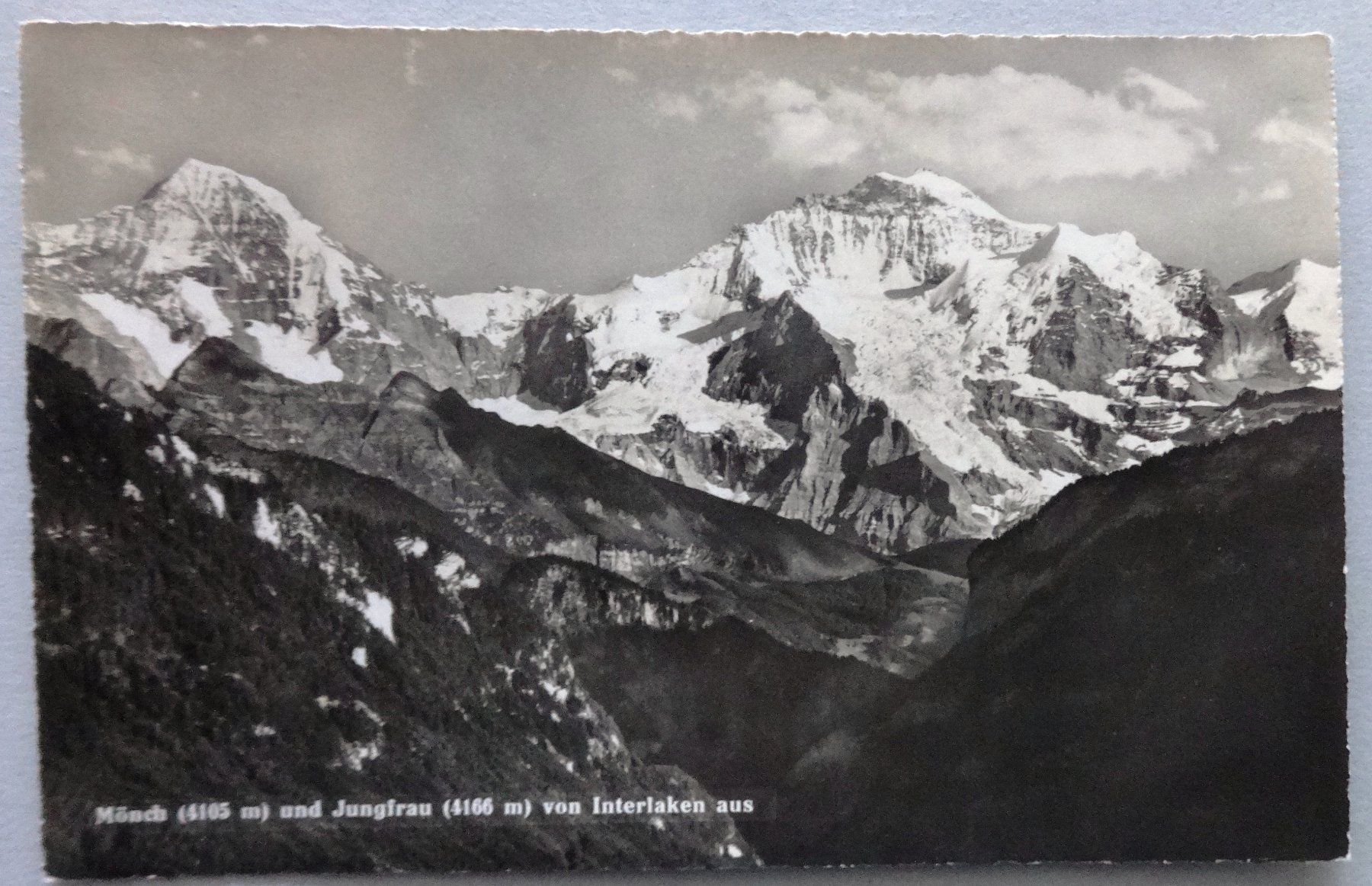 Cartoline postali: Mönch und Jungfrau von Interlaken aus – Usato da Fétigny venduto da Billy2miny
