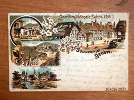 Litho, Souvenir de Genève + 1 AK gratis