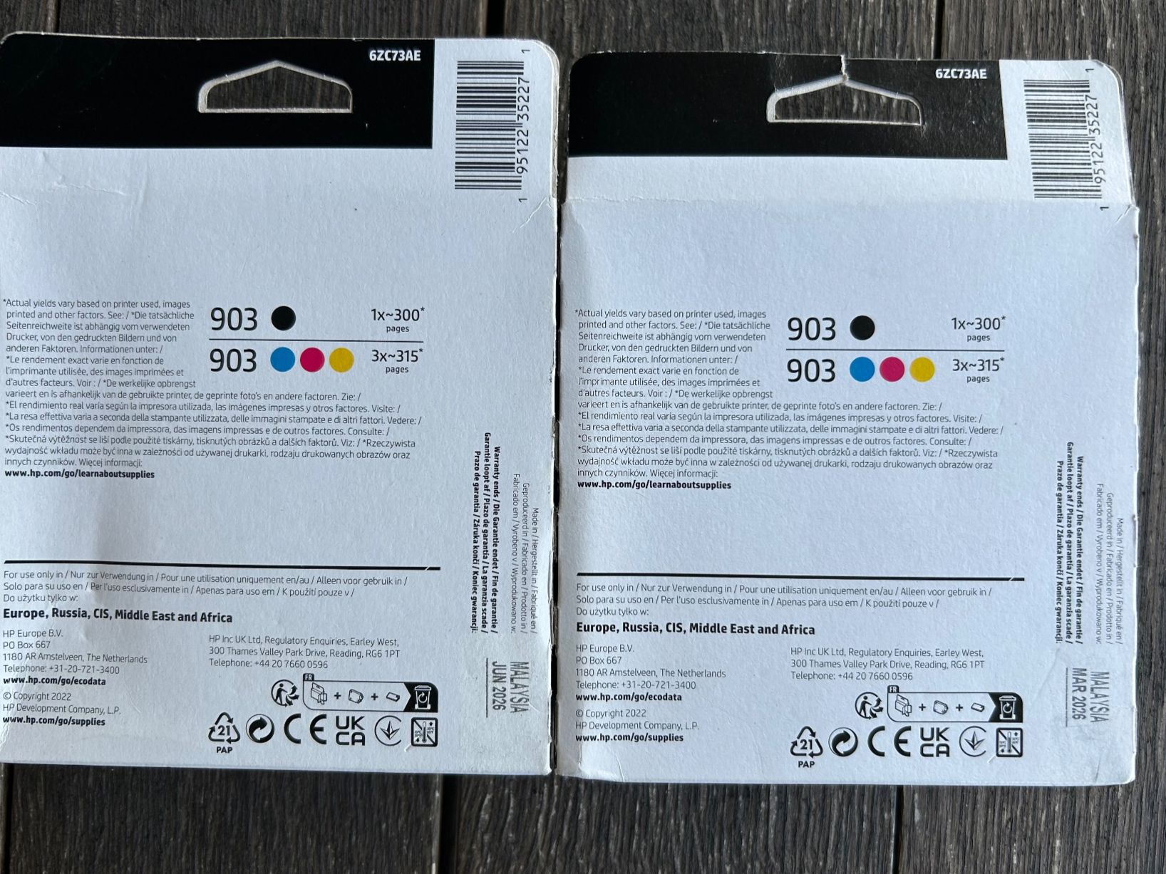 Hewlett Packard Druckerpatronen & Toner: HP 903 Druckerpatronen 4-pack - 2 Stück – Neu und originalverpackt aus Oberwil b. Zug von design_at_work 1