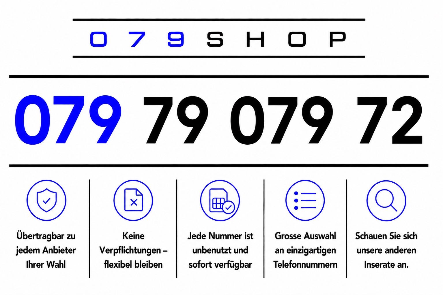 Swisscom Carte Prepayée: Swisscom Prepaid Premium Nummer – Neuf avec emballage d'origine à Rotkreuz par 079shop
