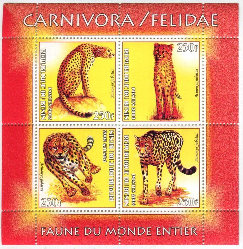 Alle Briefmarken: Block "Gepard". Benin. – Neu und originalverpackt aus Basel von Butsch5