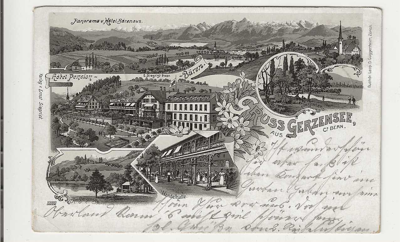 Cartoline postali: Gerzensee, Litho, 1904 – Usato da Spiez venduto da Niesen20