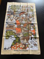 Vintage Geschirrtuch "Welsh Country Market" aus Baumwolle