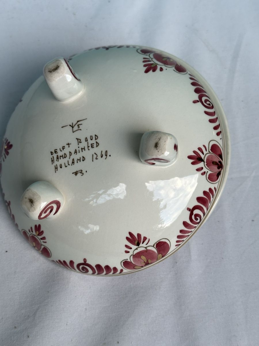 Zuckerdosen: Boîte Delft, peinte à la main, 1969 – Gebraucht aus Lausanne von artnouveau04 3
