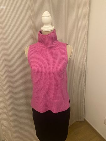 Gilet Strickweste Rollkragen Gr. S Pink Maxmara Weekend woll