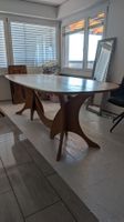 Esstisch oval Massive Holz hell mit speziellem Fuss gebrauch