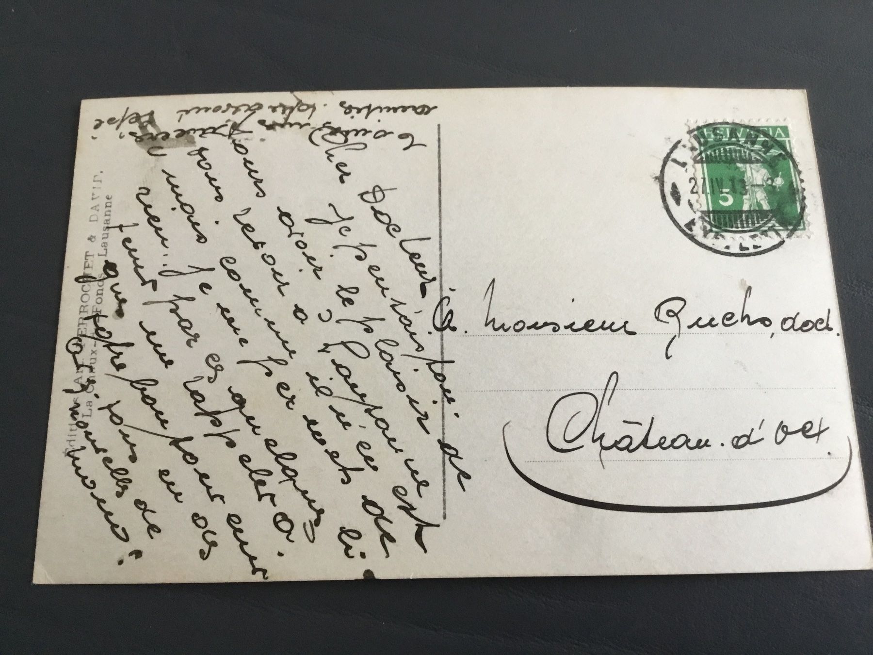 Ansichtskarten: Château de Chillon et la Dent du Midi – Gebraucht aus Kerzers von Georges3210 1