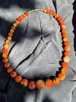 Vintage Halskette  Indo-tibetischen Karneol-Perlenkette 44cm
