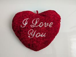 Plüschherz Kissen I Love You, rot