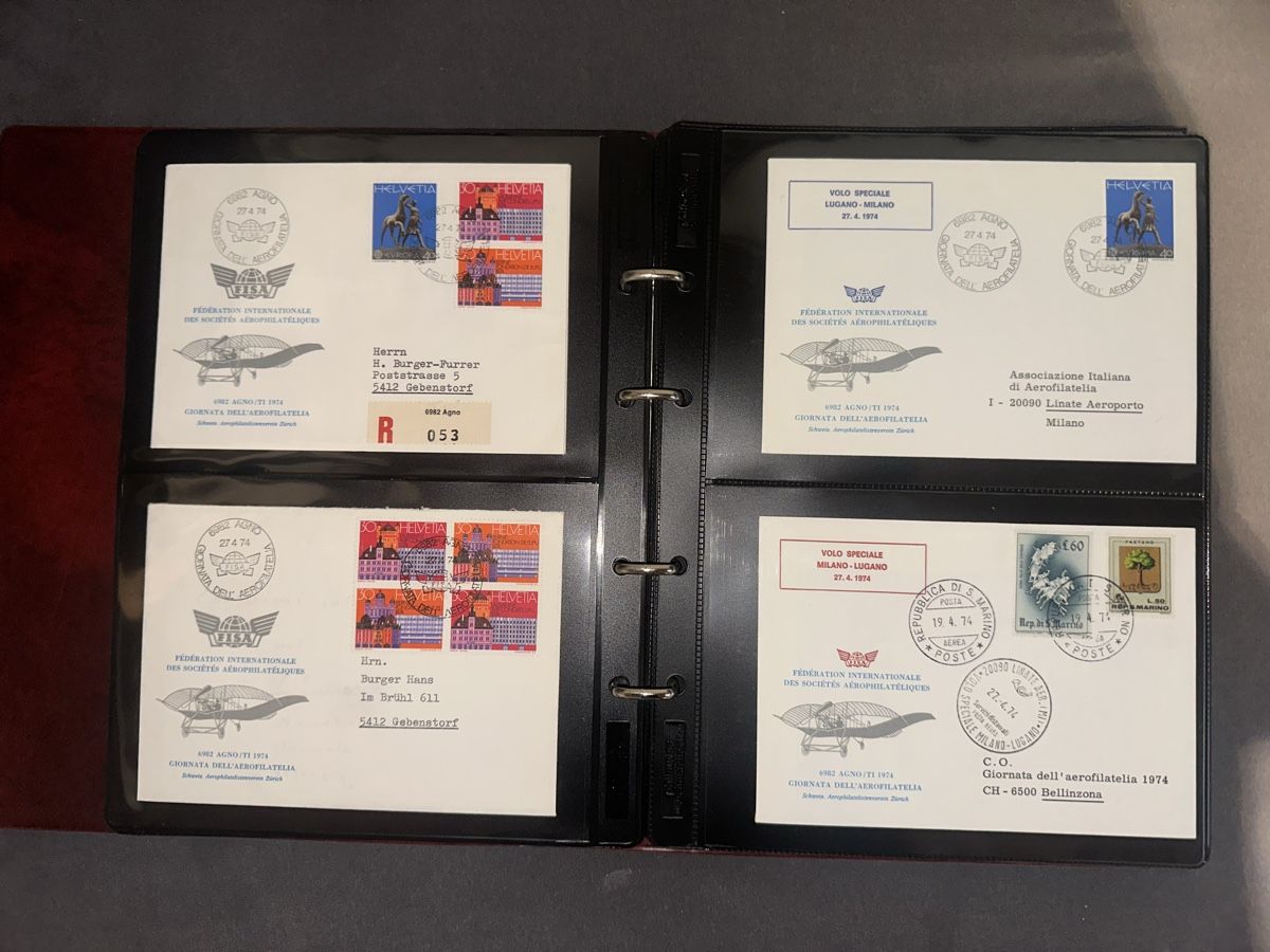 Alle Briefmarken: Flugbriefe Album Schweiz Luftpost Airmail – Gebraucht aus Stettfurt von 2442 3