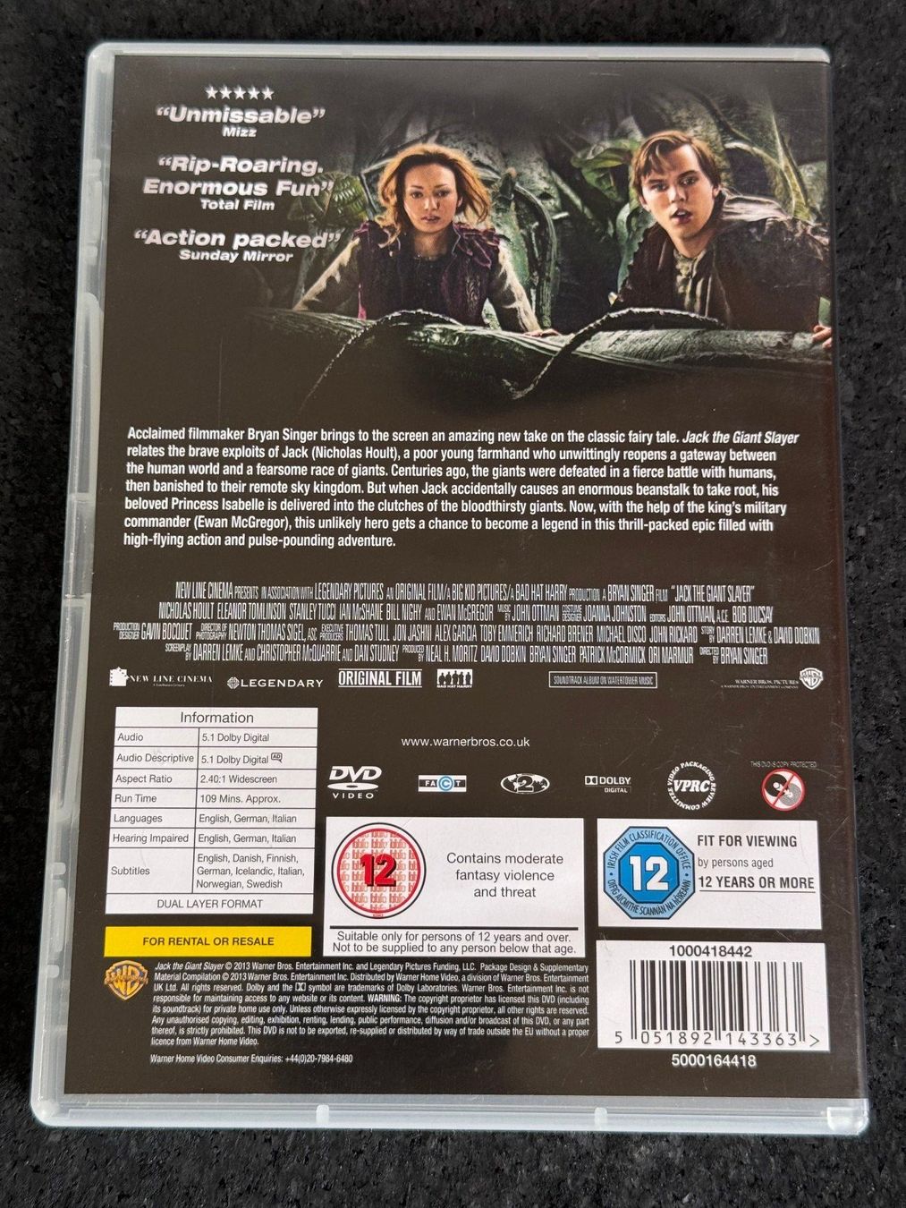 Tutti i DVDs: Jack the Giant Slayer DVD EN/DE/IT – Usato da Fribourg venduto da tschjoly 1