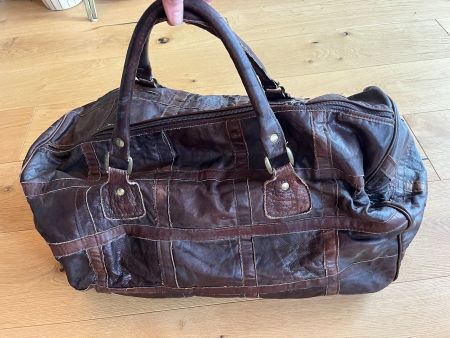Gesteppte Ledertasche / Duffelbag – Vintage, dunkelbraun