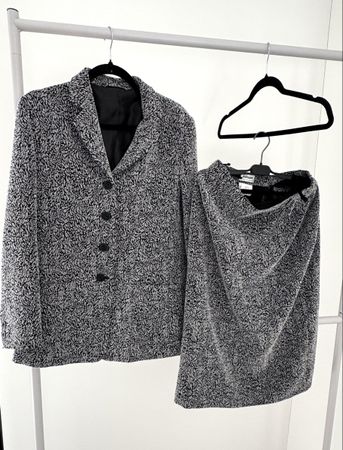 Steilmann Kostüm Set Schwarz-Weiss – Blazer & Rock