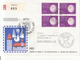 TdB Bulle 05.12.1965 mit SBK 405 im 4er-Block