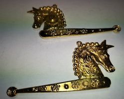 Christbaumschmuck Steckenpferd  Zinn gold