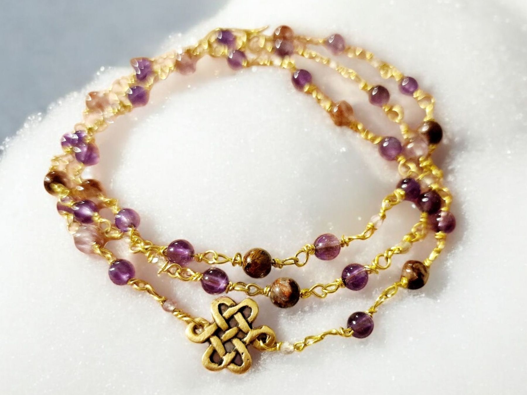 Catenine: Halskette Auralit, Amethyst, Ametrin, Bronze – Nuovo e nell'imballaggio originale da Aarau venduto da Schmuckhoehle_MD 6