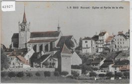 Romont - Eglise et Partie de la ville