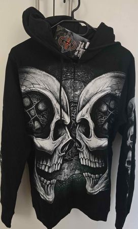 Sweat à capuche zippé tête de mort - Style Gothique - Neuf!