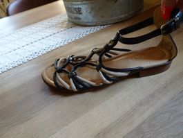 Echt Leder Sandalette schwarz-beige Arriva Gr. 40 - 426185