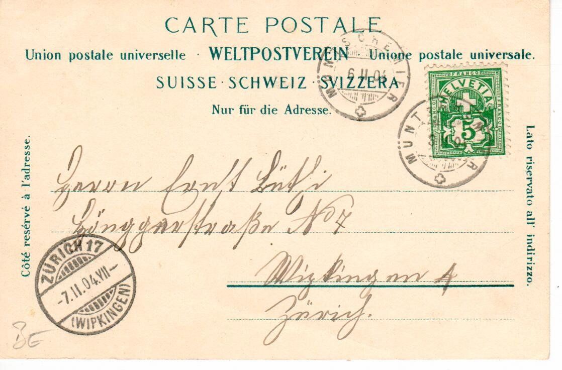 Cartoline postali: Blauseehöhe im Kandertal  1904 – Usato da Wolhusen venduto da Curver9 1