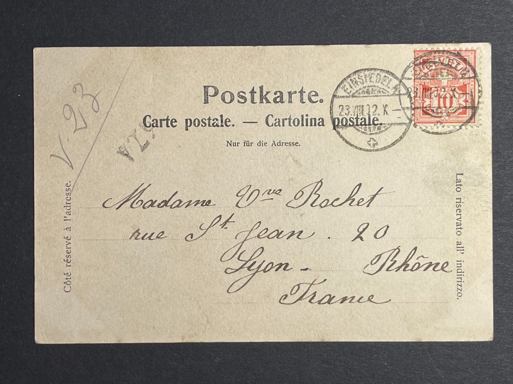 Ansichtskarten: Gruss aus Einsiedeln - 1912 – Gebraucht aus Steg VS von _vinci_ 1