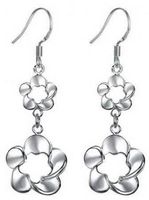 Ohrringe Ohr Ring Ringe Silber plated Blume Blumen