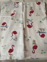 2x flamingo crocodile kitchen summer towels