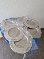 6 Stk. neue silberfarbene Platten/Teller