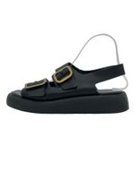 Tod's Gomma Double Buckle Flache Sandale EU 37.5 Schwarz