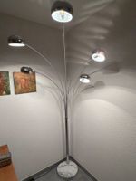 Klassische Bogenlampe 5-flammig  – Chrom & Marm