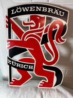 Werbeschild Löwenbräu Zürich Aluminium 60er vintage