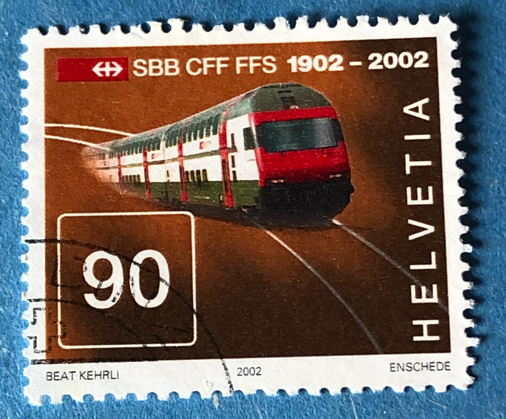 Tutti i francobolli: Nr. 1048 IC 200-Doppelstockwagen  GESTEMPELT 2002    – Usato da Aarau venduto da Billa007