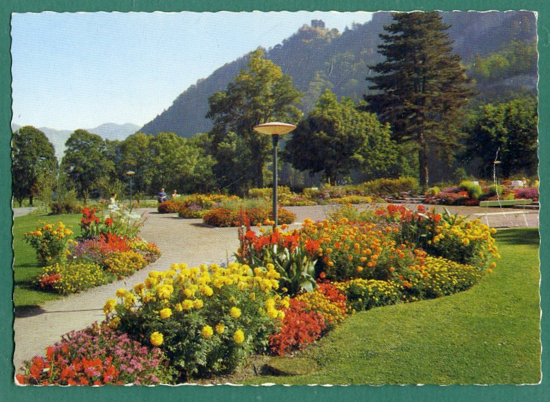 Cartoline postali: Bad Ragaz, Kurpark, ungelaufen, Grossformat – Usato da Sargans venduto da Hausi1951