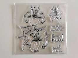 Silikonstempel Nr.570, Blumen und Texte
