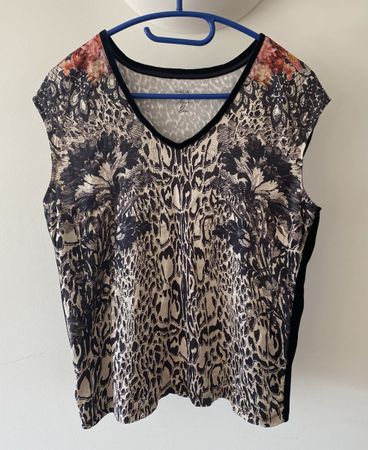 Marc Cain Seide-Blusenshirt mit Leo- & Blumenprint Gr.N5/42