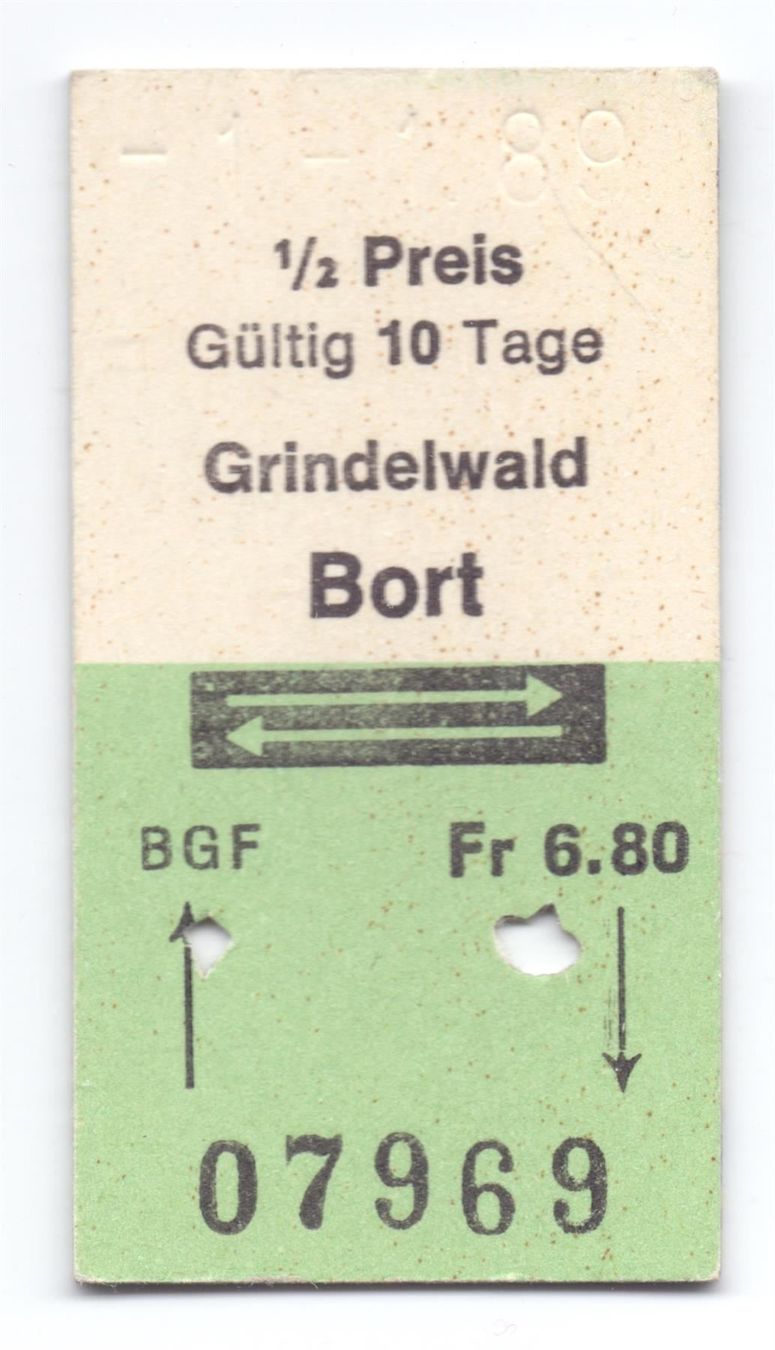 Biglietti: Billette Grindelwald - Bort BGF – Usato da Langenthal venduto da Sammlungs_aus