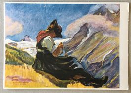 M. Reutter-Junod, Künstlerkarte, Wallis, Tracht