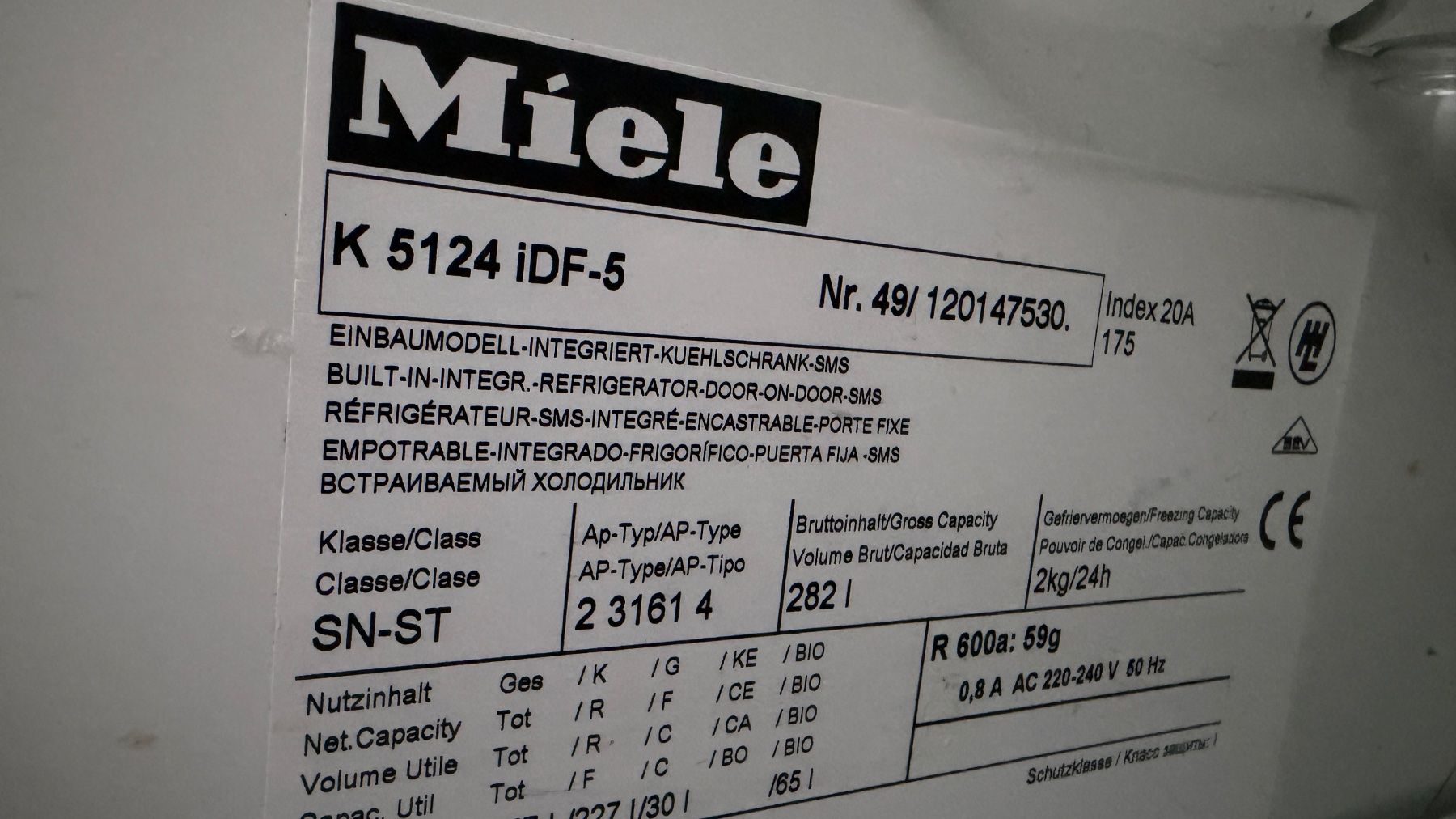 Miele Frigoriferi: Einbaukühlschrank Miele – Usato da Künten venduto da buli76 3