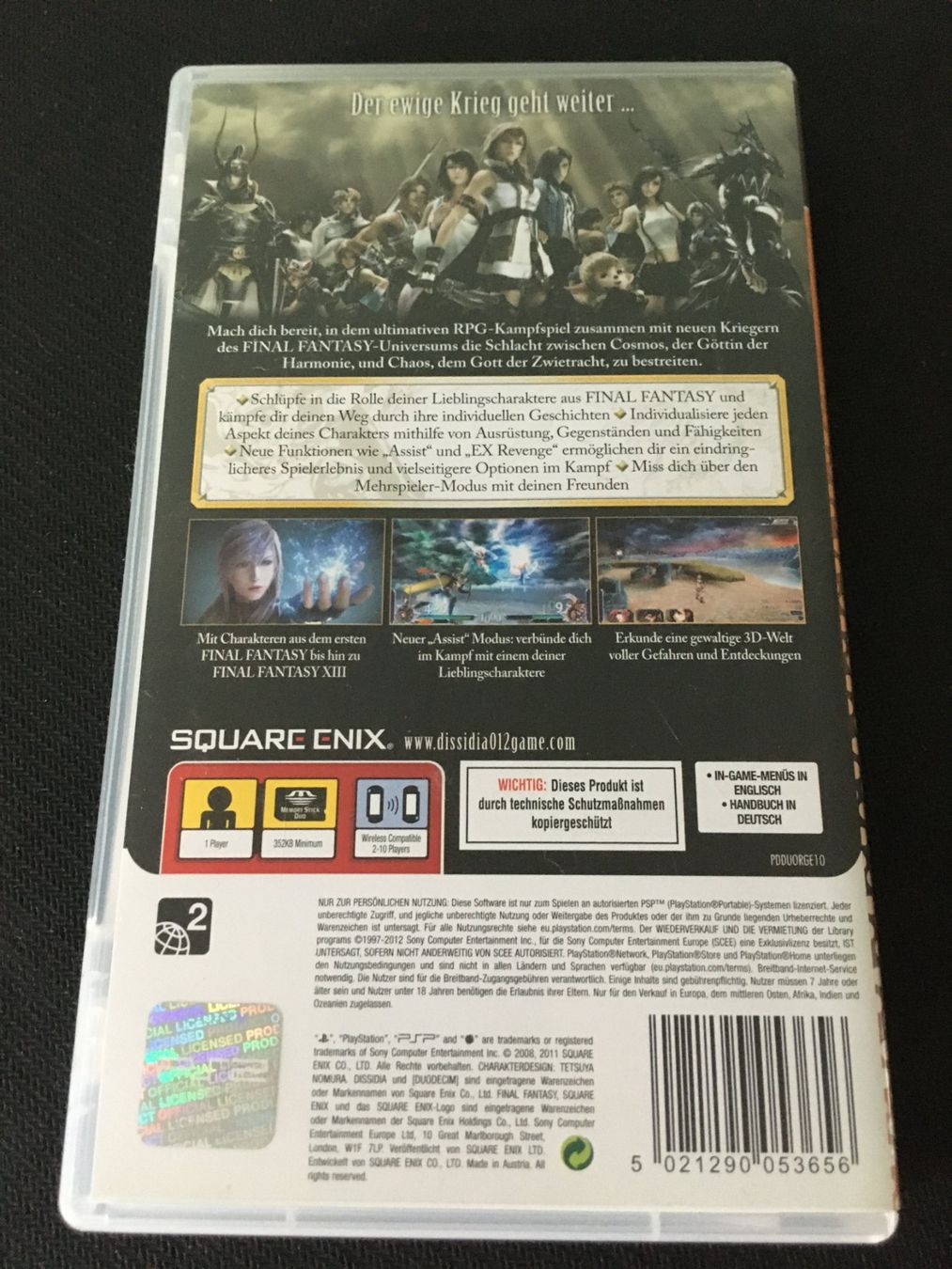 Sony Spiele: Dissidia 012 für PSP – Gebraucht aus St.Gallen von sjosjo 1