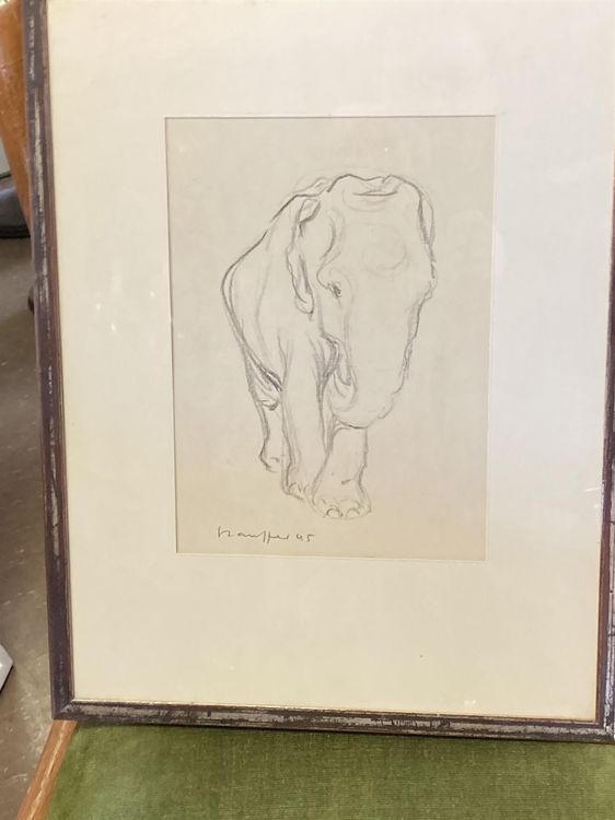 (50) STAUFFER Zeichnung Elefant sign 1