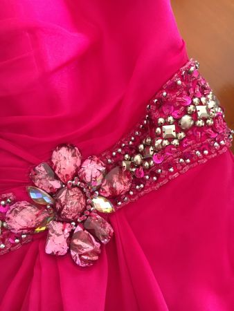 Superbe robe rose de bal - Mery's Couture
