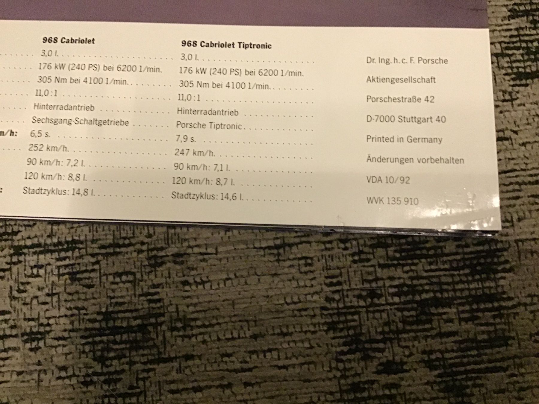 Porsche Documenti: Porsche Posterprospekt Programm 16 Seiten 1992 Topzustand – Usato da Scherzingen venduto da Starseller62 5