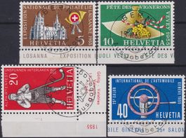 1955, Nr.320-323 Serie mit Ersttags-Vollstempel +TAB, 65.-+