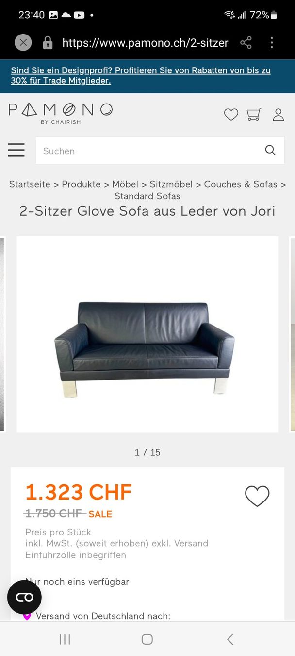 Jori Divani: Jori 2 Sitzer Sofa Leder – Nuovo (secondo la descrizione) da Niederlenz venduto da DaveDasWahnsinn 7