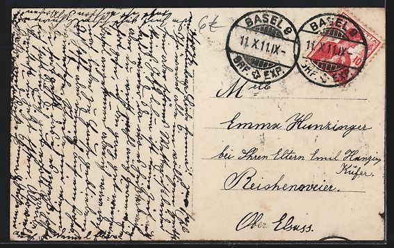 Cartoline postali: Basel, Bundesbahnhof, Mittlere Rheinbr – Usato da Berlin venduto da bartko-reher 1
