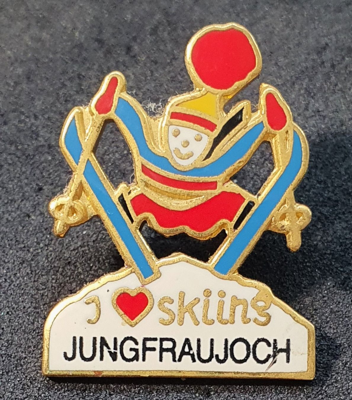 Placchette & Badge: U329 - Pin J Like skiing Jungfraujoch – Usato da Reinach BL venduto da Boston-Verkauf 1