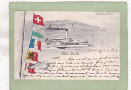 Lac Léman Fahnen Schiff 1905