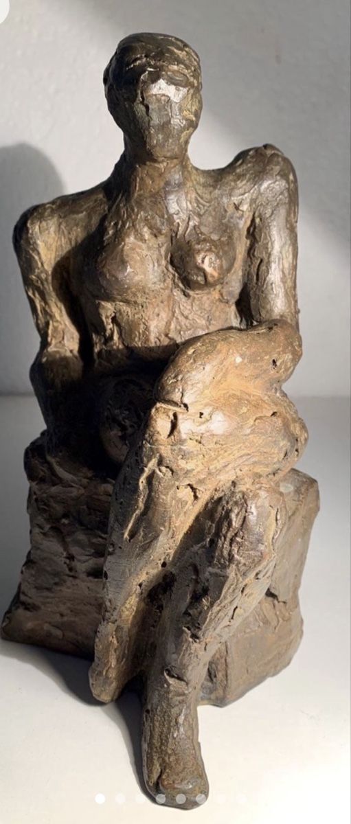 Sculture & Statue: Skulptur: Sitzende Figur, Bronze, nummeriert 2/16 – Usato da Biel/Bienne venduto da Katja01112