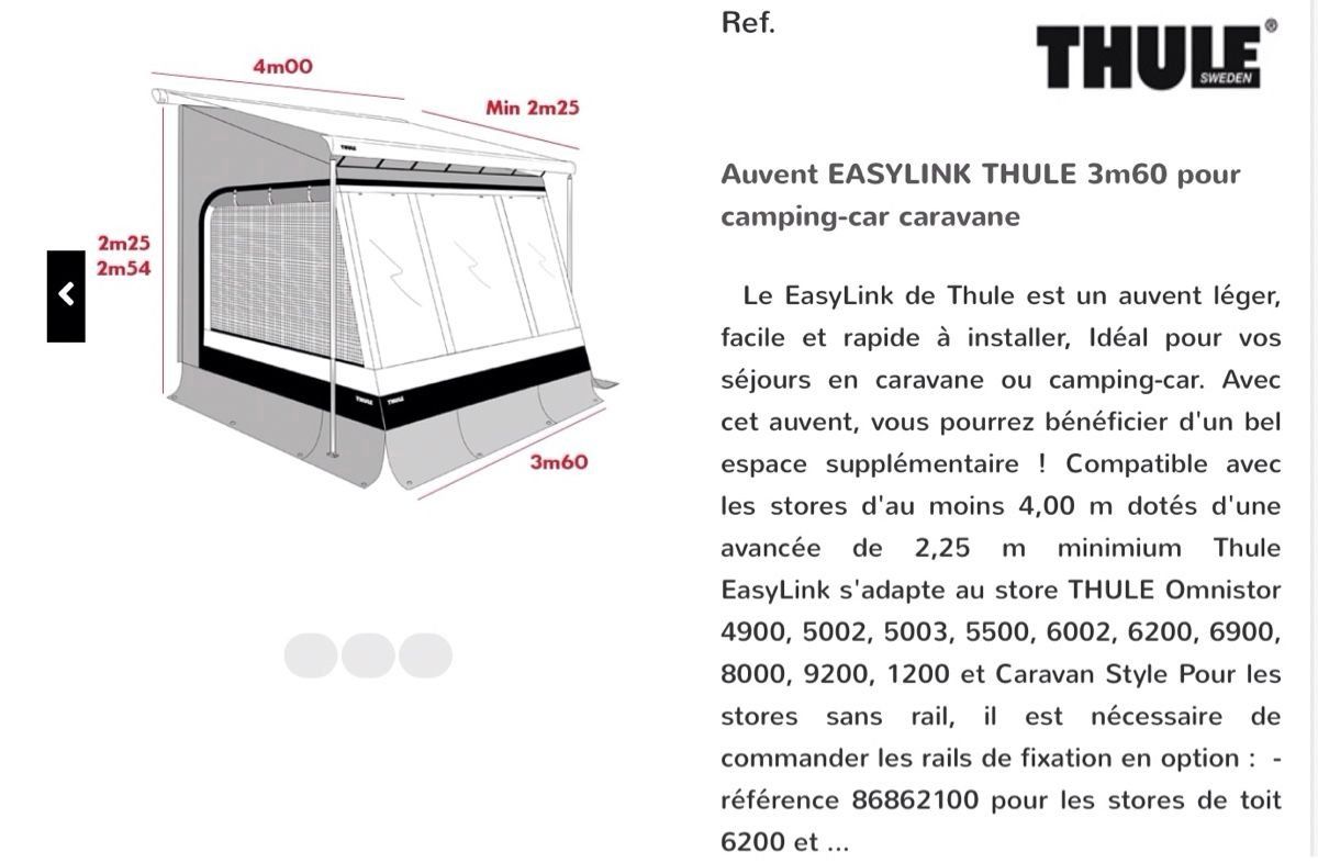 Thule Auvents & marquises: Auvent Thule – D'occasion à Torny-le-Grand par EricR 2